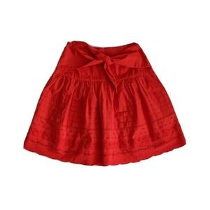 Anthropologie Red A-Line Skirt